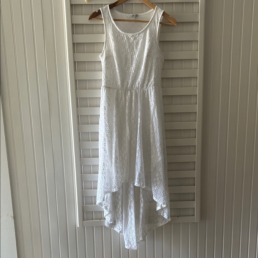 Charlotte Russe Ivory High-Low Lace Dress